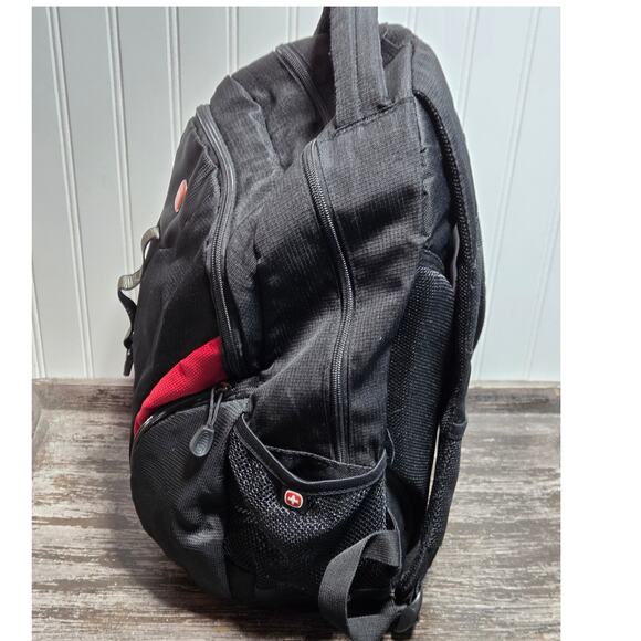 Swiss Alps Black Red Laptop Multi Compartment Backpack - Picture 4 of 8